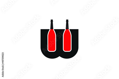 wine letter W logo. great for company, business, industry, t-shirt, icon, initial, symbol, etc.