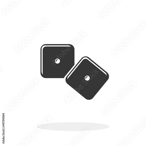 Gaming Dice Snake Eyes Black Icon Vector illustration