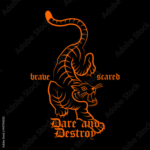 orange striped tiger vector