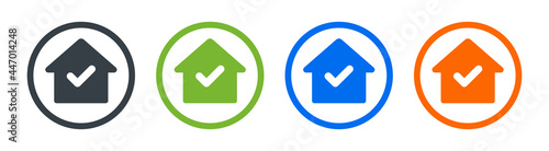Distancing measures to prevent virus spread. Covid19 signs. Stay home concept.