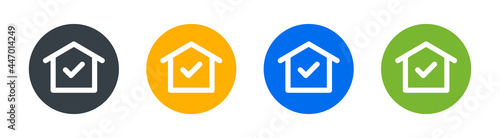 Self isolation icon. Stay home for pandemic virus protection sign vector illustration.