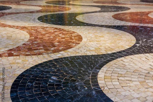 Detalle del Paseo de la Explanada en Alicante con su característico mosaico de teselas de colores  photo