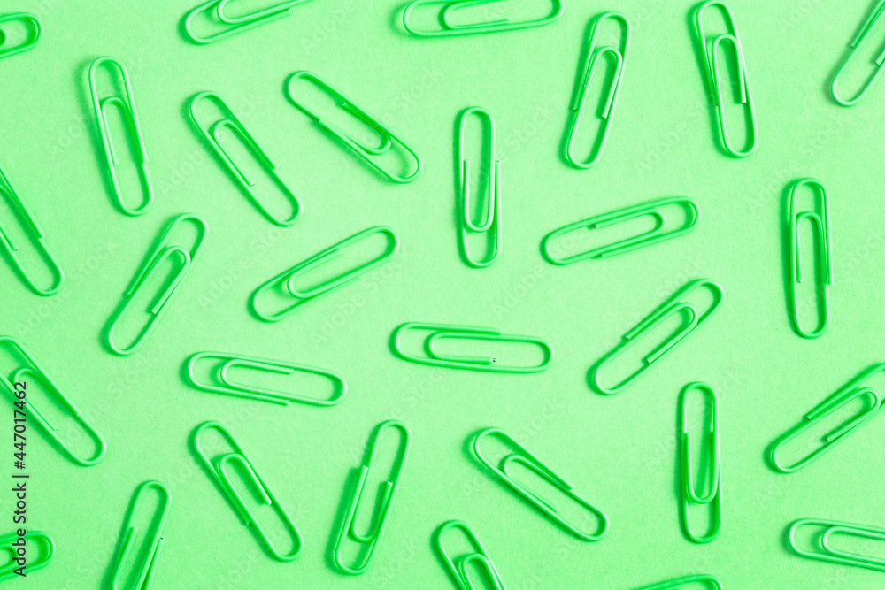 Background of Green Paperclips Great for Back to School Background of Green Paperclips Great for Back to School