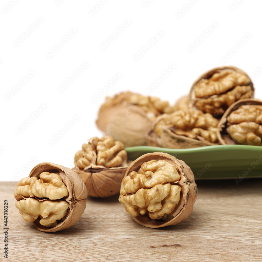 walnuts on a white background walnuts on a white background