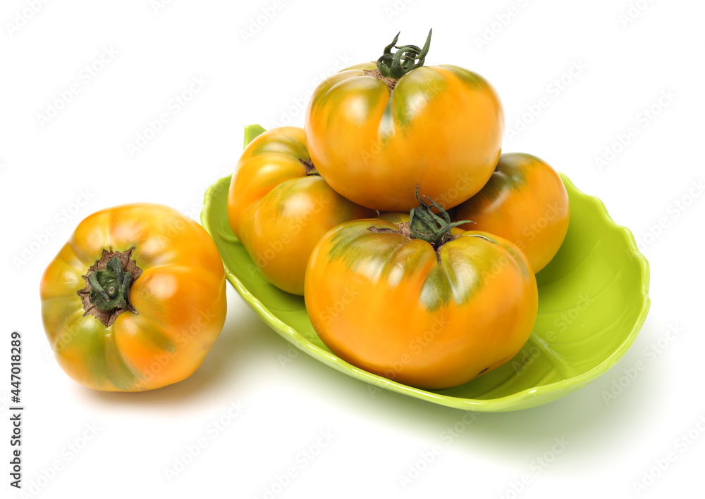 fresh yellow tomatoes on white background fresh yellow tomatoes on white background