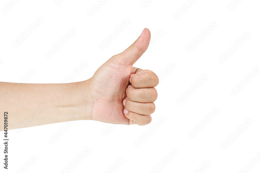 Man hand with thumb up isolated on white background, , clipping path included use for graphic design Man hand with thumb up isolated on white background, , clipping path included use for graphic design