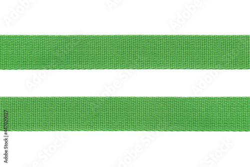 Canvas-taulu Green belt strap nylon isolated on  white background with clipping path