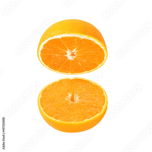 orange slice isolated on white background with clipping path