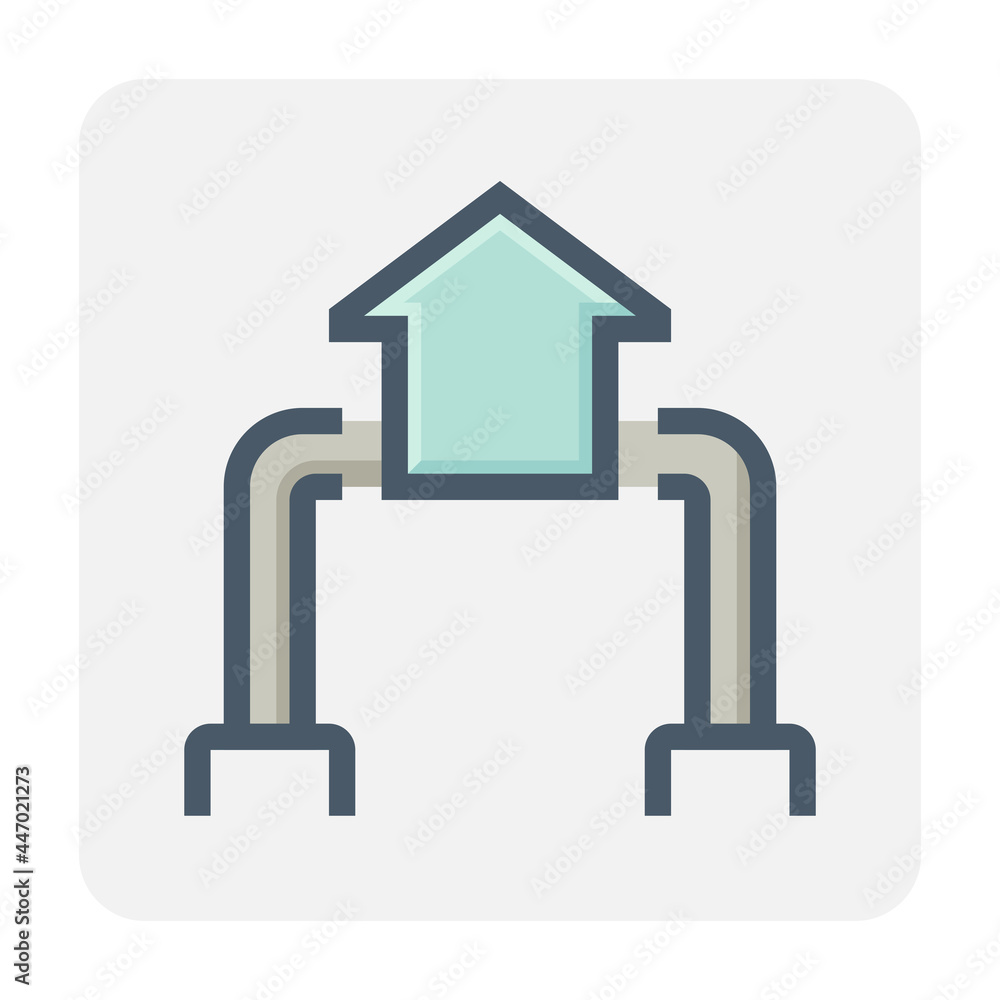 Fototapeta premium Smart home or home automation vector icon. Include robot or robotic arm. That machine, artificial intelligence or assistant for service, cleaning and cooking. Concept for futuristic, future. 48x48 px.