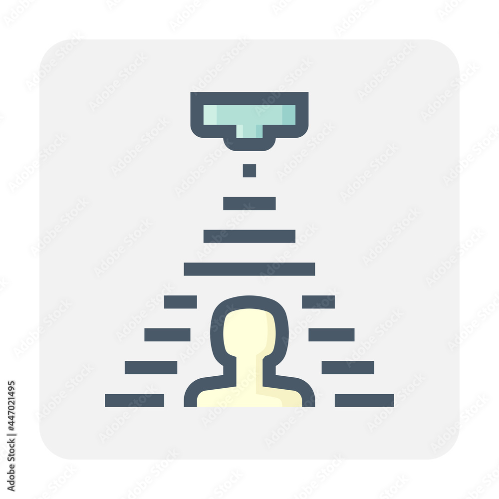 Motion detector or human sensor (PIR) vector icon. Device for detect