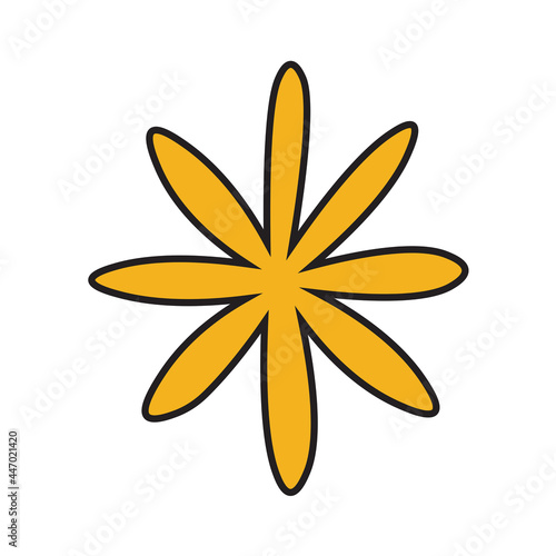 Hand Drawn Blinking Sparkly Shiny Sign - Amazing vector illustration of a golden shiny symbol suitable for ornament, design assets ,children book, animation, pattern and illustration in general