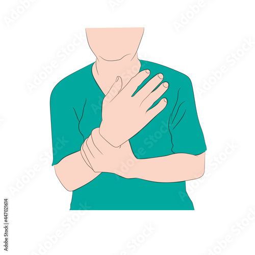 graphics drawing concept Guillain-Barre syndrome Wrist pain is often caused or ascending para vector illustration