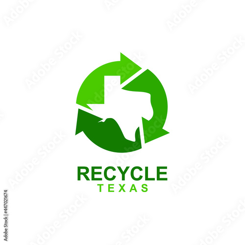 Recycle Texas Icon. Environment Symbol. Arrow Logo Design. Vector Illustration.