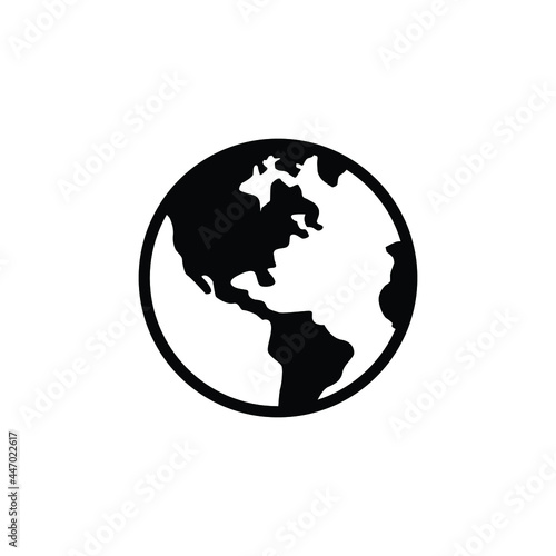 Globe Icon Vector. Earth  world  simple solid style flat Icon. Vector illustration isolated on white background EPS 10