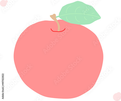 優しい色のりんごのイラスト
