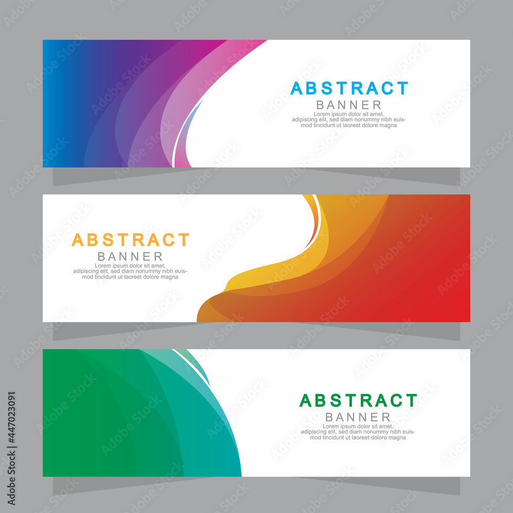 Fototapeta premium Vector abstract design web banner template. Web Design Elements - Header Design. Abstract geometric web banner template on grey background.Modern banner.