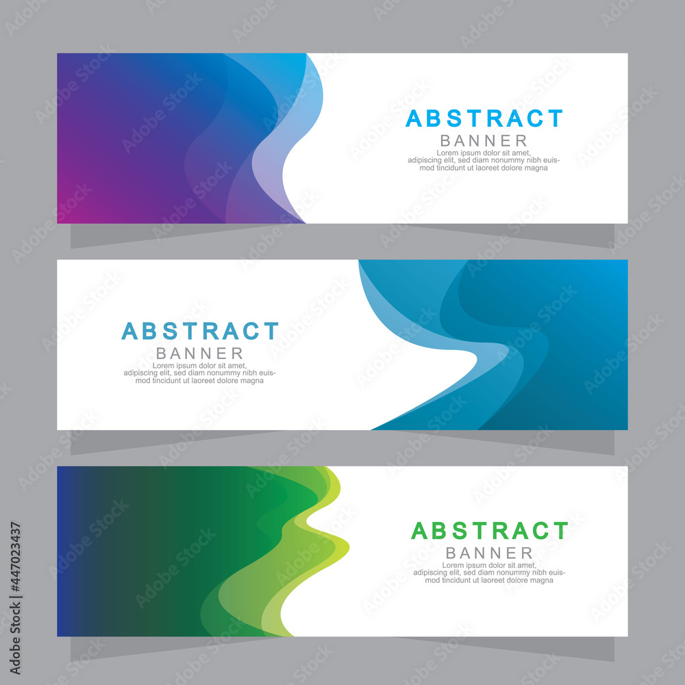 Fototapeta premium Vector abstract design web banner template. Web Design Elements - Header Design. Abstract geometric web banner template on grey background.Modern banner.