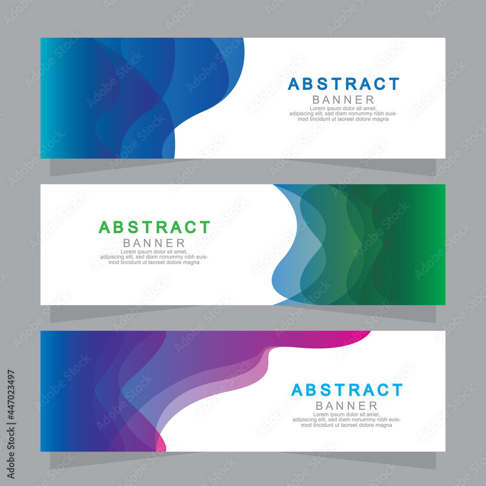 Fototapeta premium Vector abstract design web banner template. Web Design Elements - Header Design. Abstract geometric web banner template on grey background.Modern banner.