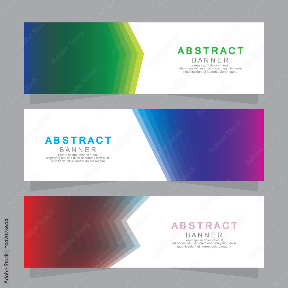 Naklejka premium Vector abstract design web banner template. Web Design Elements - Header Design. Abstract geometric web banner template on grey background.Modern banner.