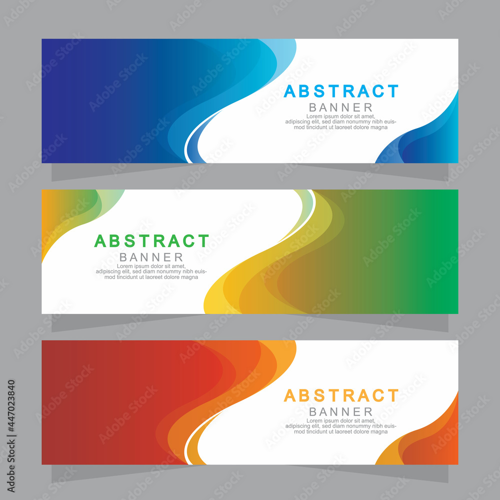 Naklejka premium Vector abstract design web banner template. Web Design Elements - Header Design. Abstract geometric web banner template on grey background.Modern banner.