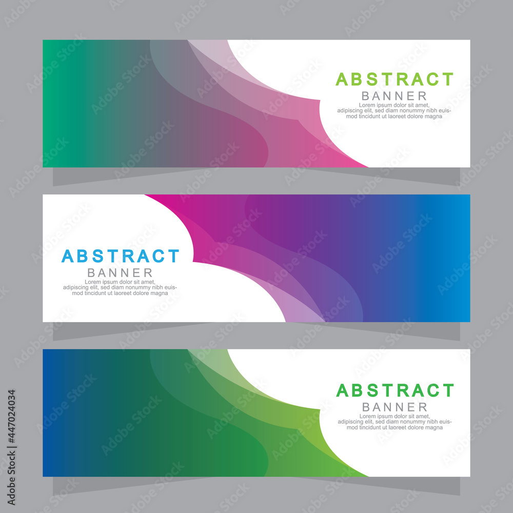 Fototapeta premium Vector abstract design web banner template. Web Design Elements - Header Design. Abstract geometric web banner template on grey background.Modern banner.