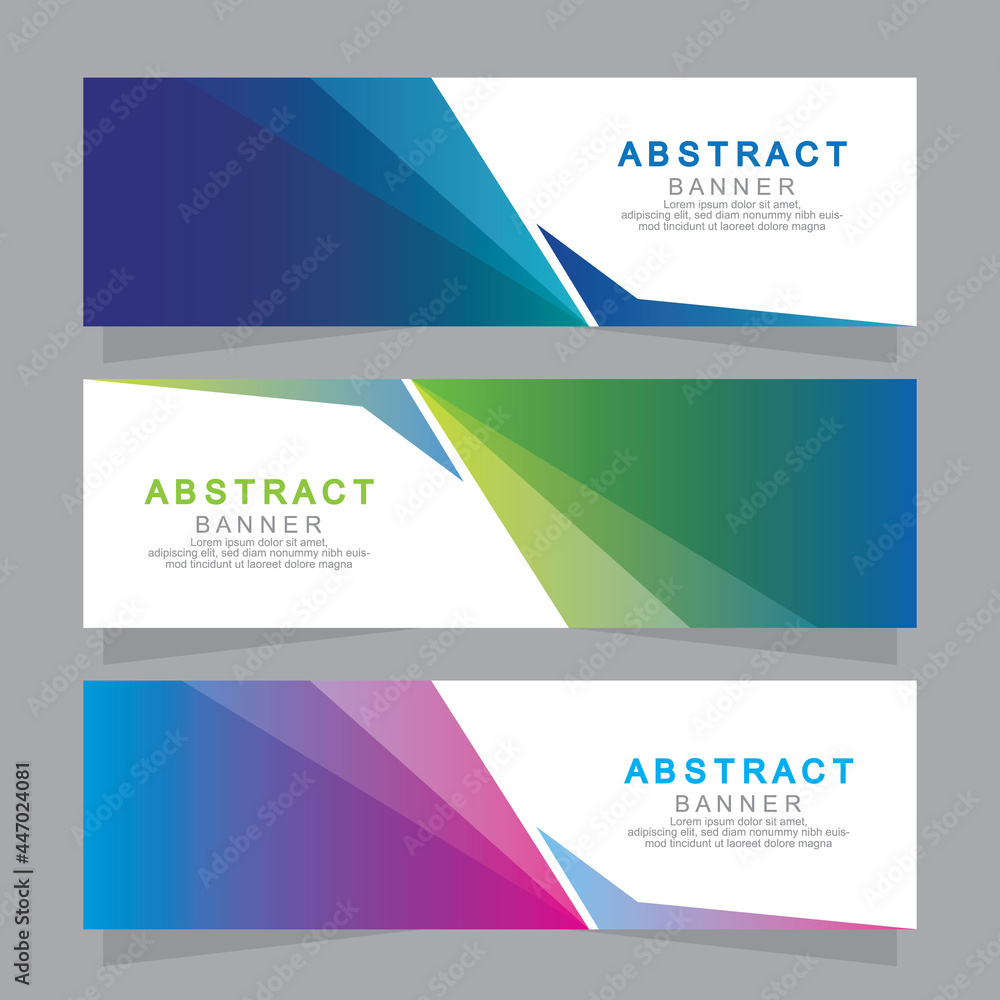 Fototapeta premium Vector abstract design web banner template. Web Design Elements - Header Design. Abstract geometric web banner template on grey background.Modern banner.