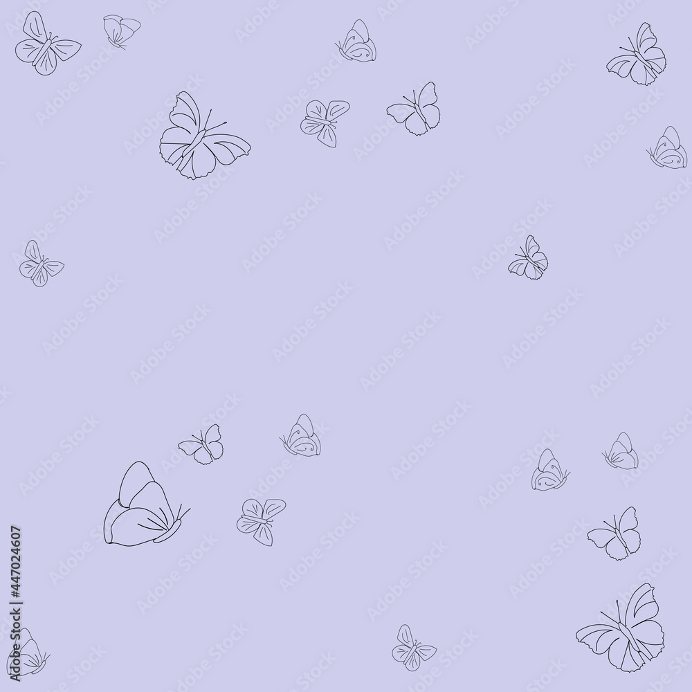 Butterflyes on lilac background