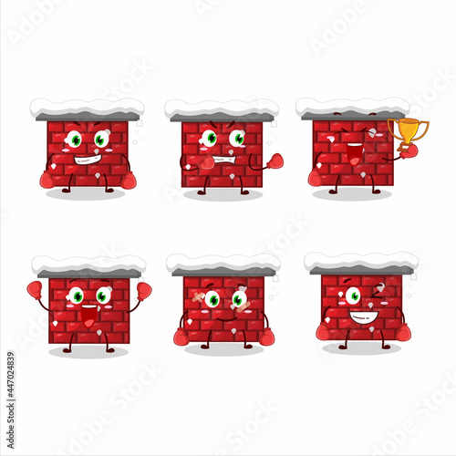 A sporty chimney boxing athlete cartoon mascot design