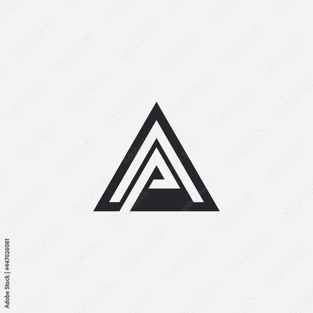 Letter AP triangle logo design template. Letter AP triangle logo design template.