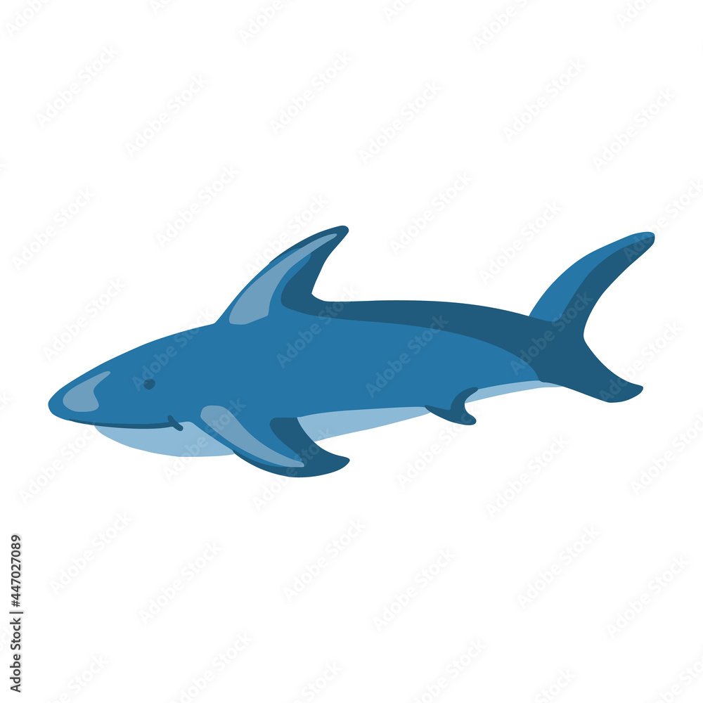 cute shark isolated on white background
