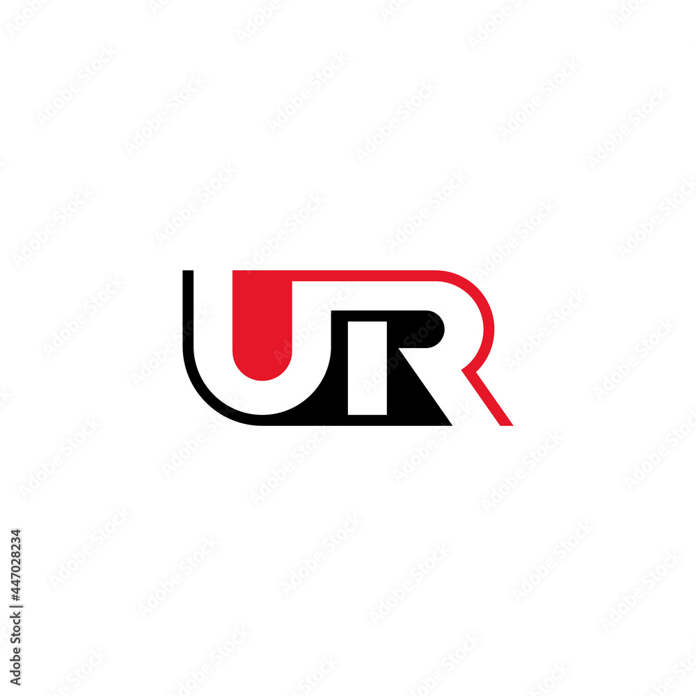 UR initial letter monogram, negative space. Business logo design. UR initial letter monogram, negative space. Business logo design.