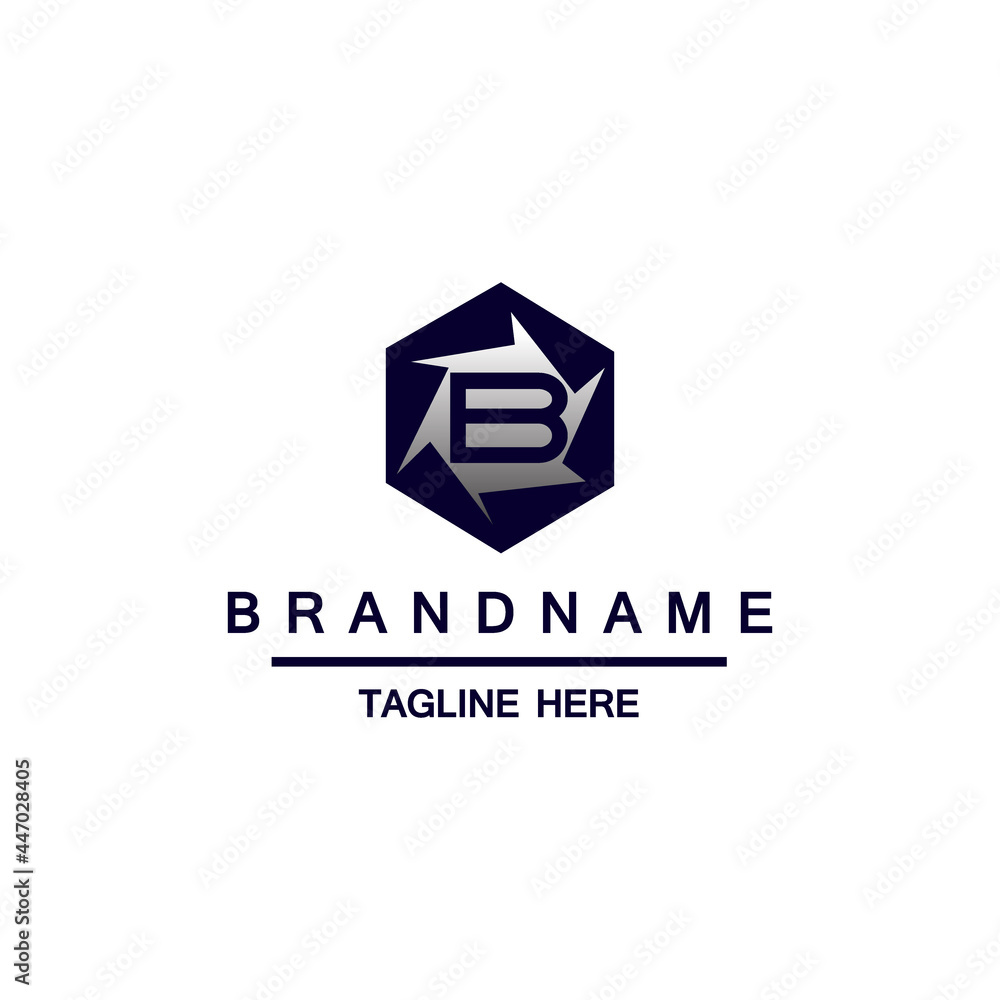 Letter B inside polygon logo design template Letter B inside polygon logo design template
