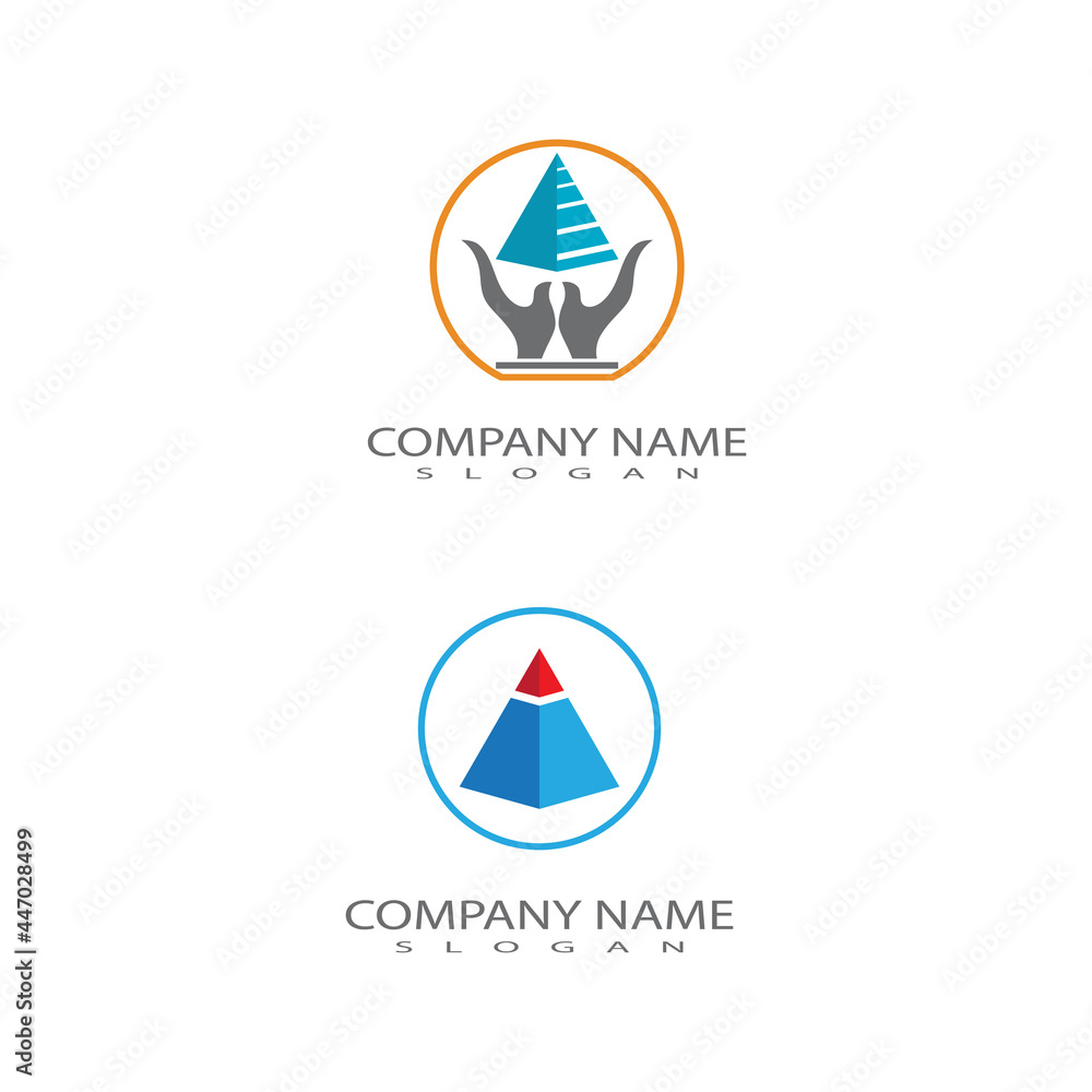 Futuristic Triangle Chain logo design inspiration Futuristic Triangle Chain logo design inspiration