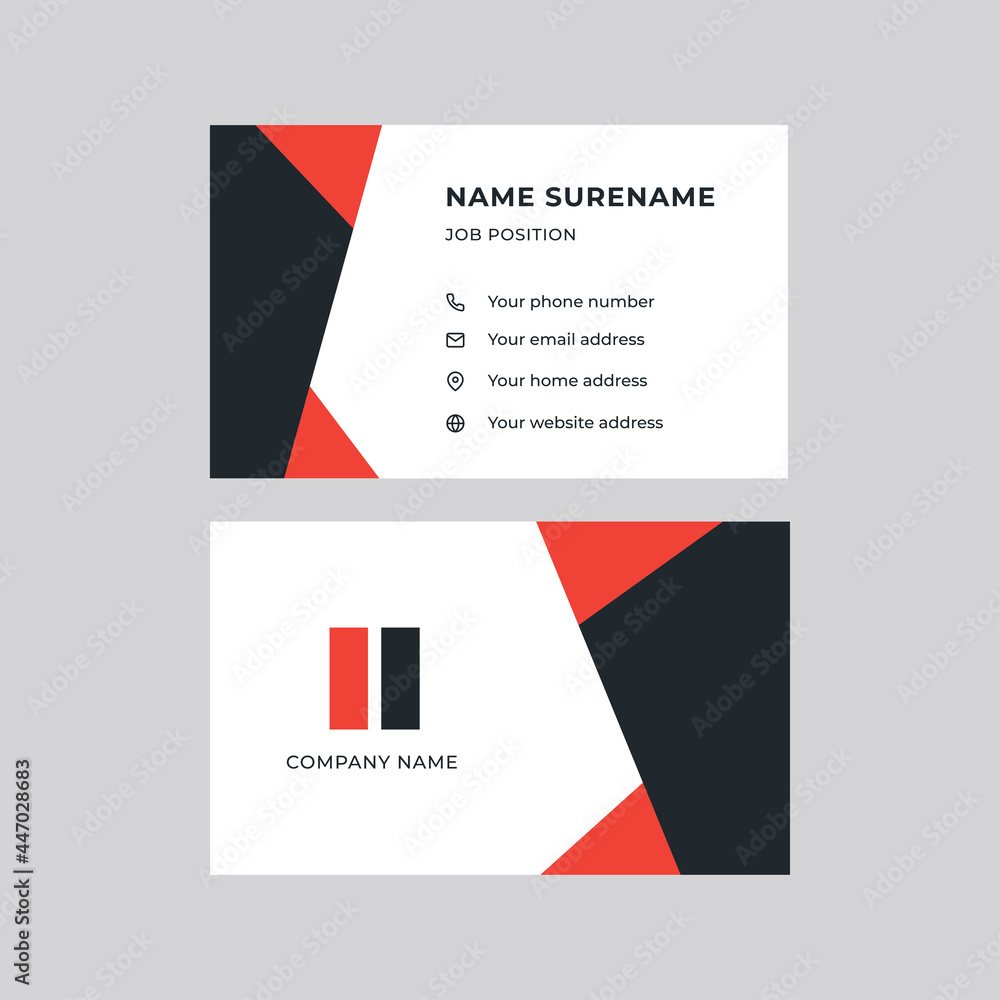 Modern, Creative, and Clean Double-sided Corporate Business Card Template