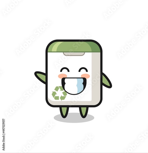Wallpaper Mural trash can cartoon character doing wave hand gesture Torontodigital.ca