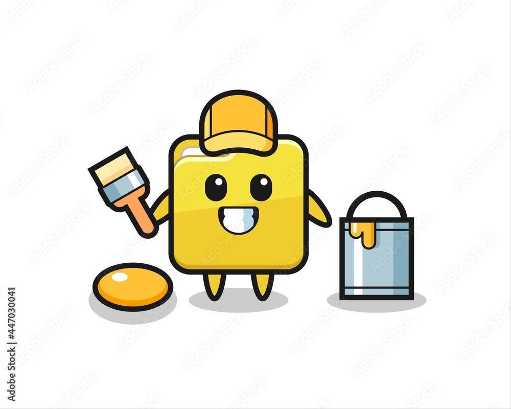 Character Illustration of folder as a painter Character Illustration of folder as a painter