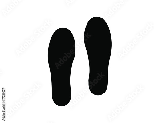 silhouettee footstep on white background. vector illustration