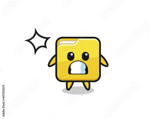 folder character cartoon with shocked gesture