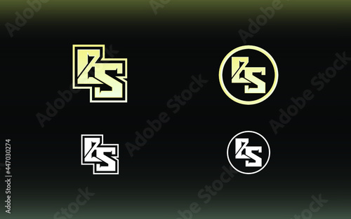 BS letter logo with gaming style and contemporary colors