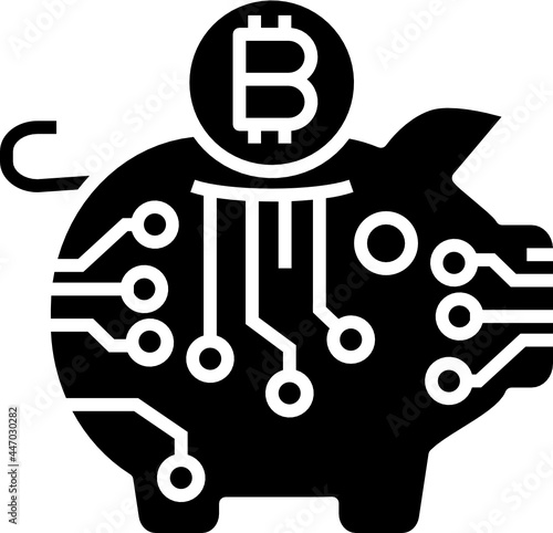 Saving bitcoin icon. Bitcoin concept icon style