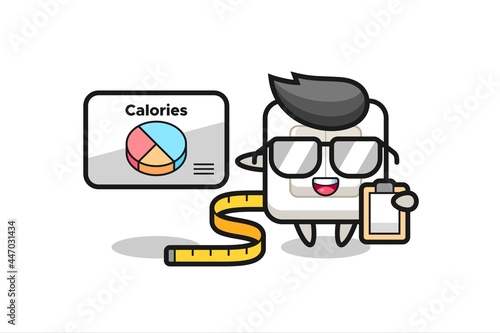 Illustration of light switch mascot as a dietitian