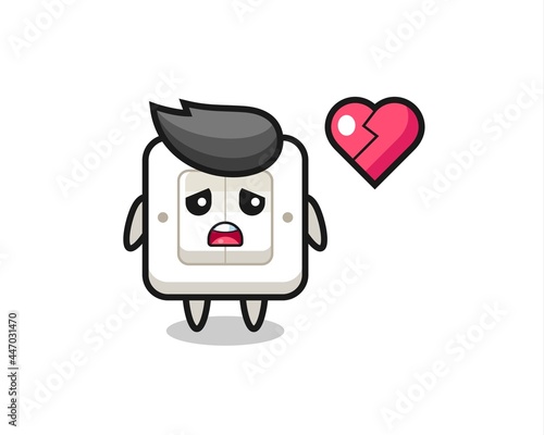 light switch cartoon illustration is broken heart