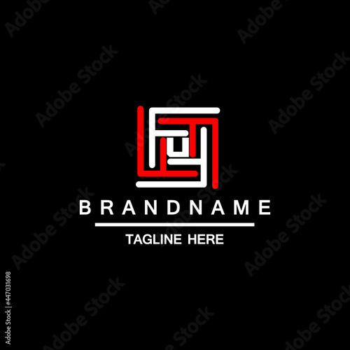 Letter U Maze Puzzle Logo Design Element