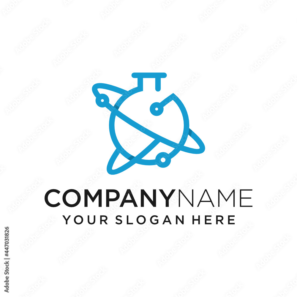 planet combination letter G lab logo design planet combination letter G lab logo design