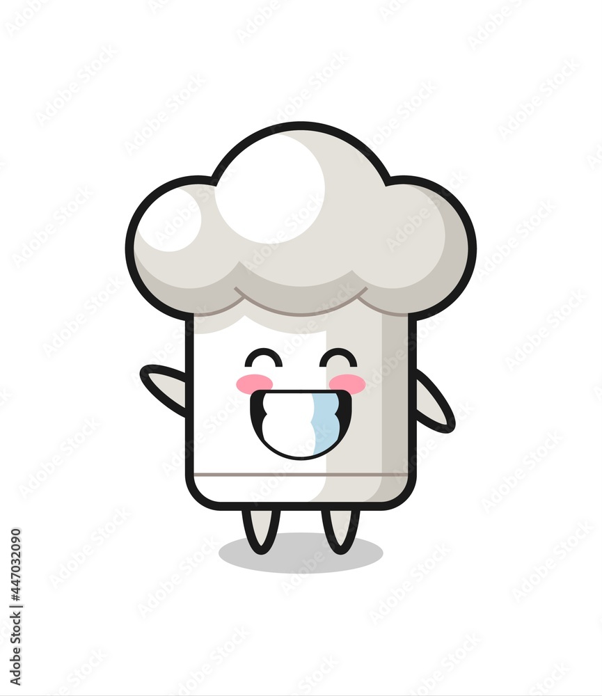 Obraz premium chef hat cartoon character doing wave hand gesture