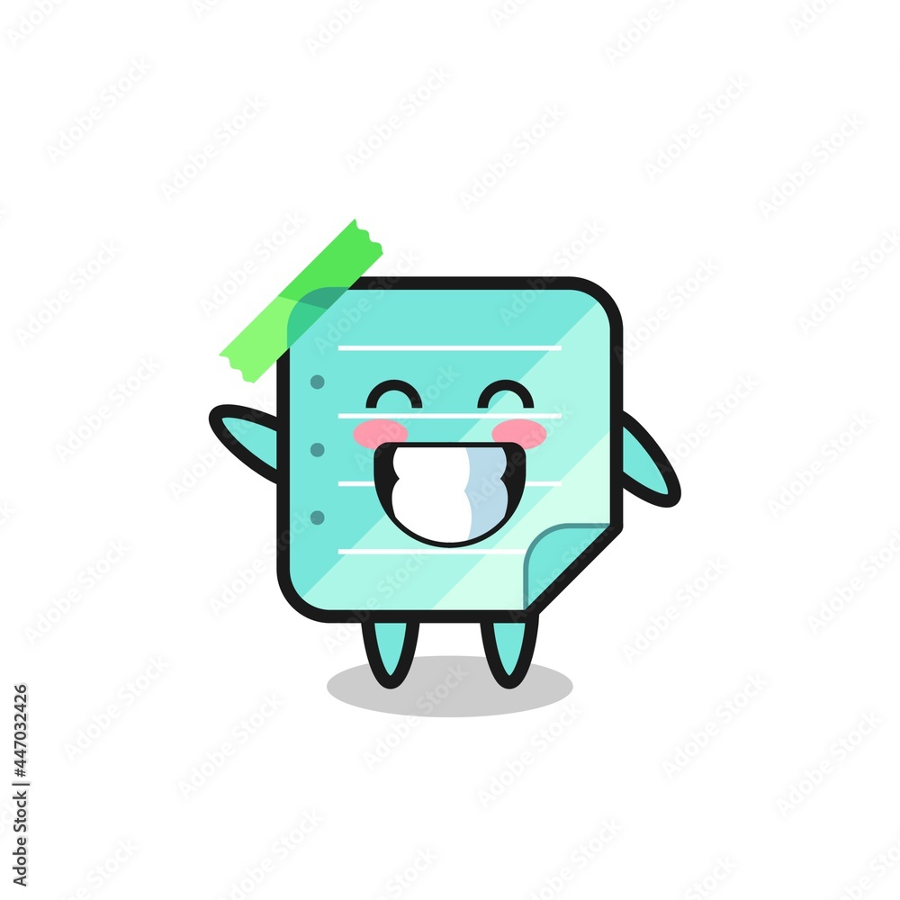 sticky notes cartoon character doing wave hand gesture sticky notes cartoon character doing wave hand gesture