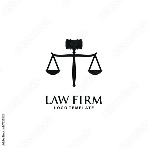 Law Firm Logo Design. Attorney Icon. Scale Symbol. Vector Illustration.