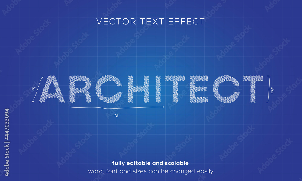 Architect vector text effect