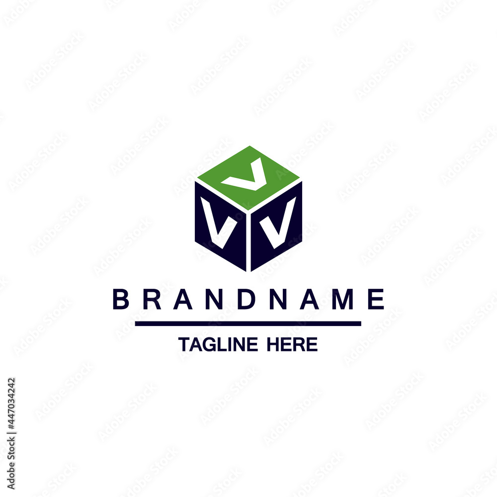 Letter V cube logo icon design template elements Letter V cube logo icon design template elements