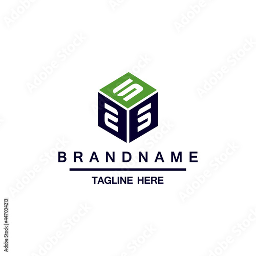 The cube with the letter SSS brand logo. Unusual geometric letter S. Architecture vector logo. Isolated monogram.
